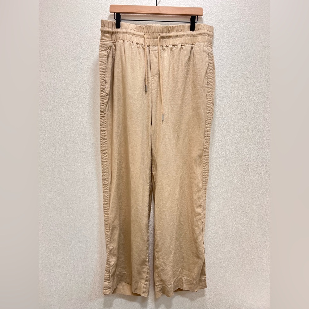 Quince Linen Wide Leg Drawstring Pants XL Relaxed Lounge - Picture 2 of 11